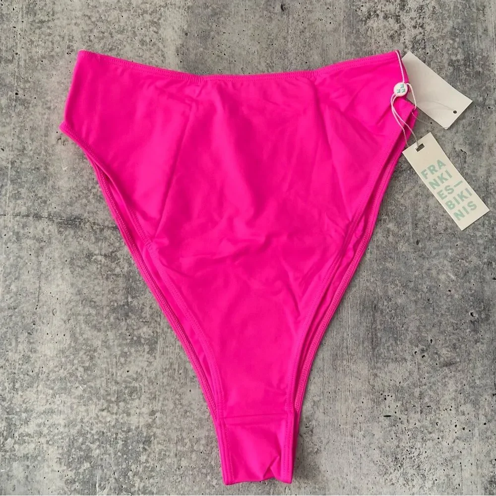 Frankies Bikinis Anne High Waist Bikini Bottom - Watermelon L